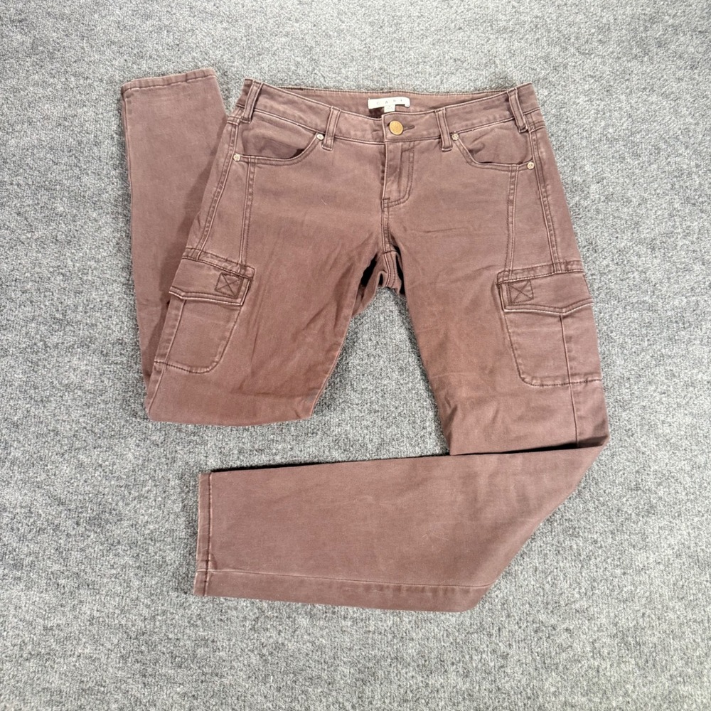 Cabi Cargo Pants Womens 4 Mauve Brown Slim Utility Stretch Trousers Style 962